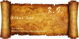 Kókai Ida névjegykártya
